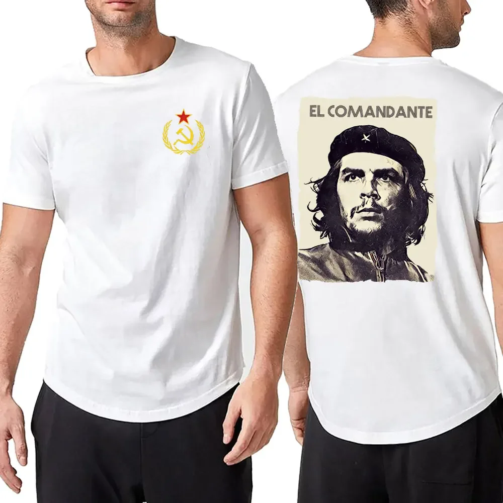 Summer Che Guevara Men's  T-Shirt Silhouette Iconic Retro Shirts Political Revolution Cuba Cotton Tees Short Sleeve O-Neck Tee