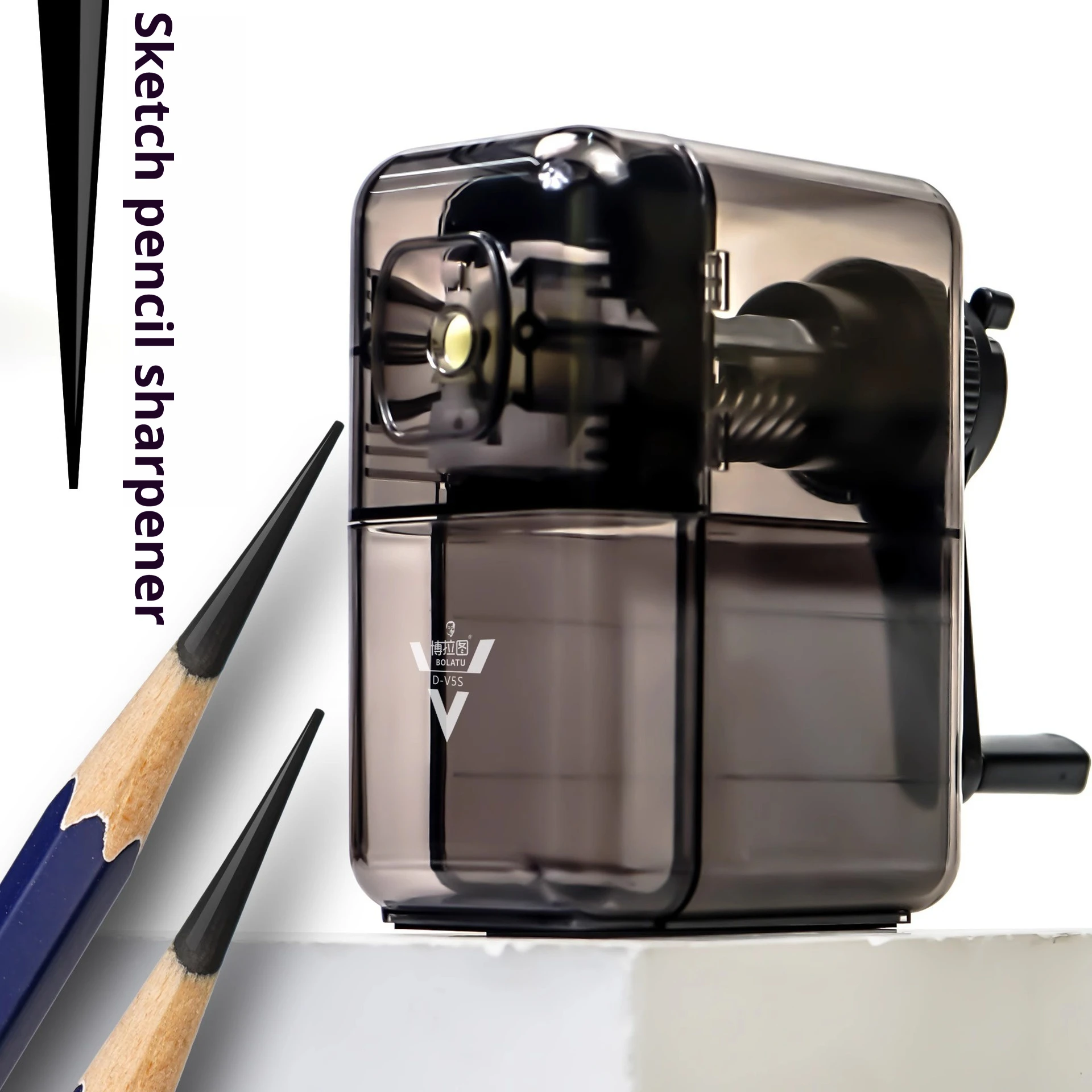 Artists Long Point Pencil Sharpener Manual Adjustable Points Table Sharpeners for Art Charcoal Pencils/Drawing/Sketching Pencils