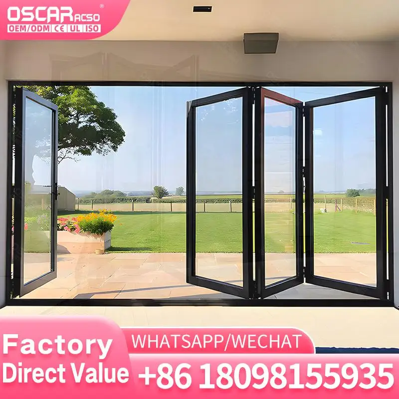 

Folding Invisible Door for Living Room with Minimalism Narrow Aluminium Frame Suitable for Guangzhou Apartments Offices