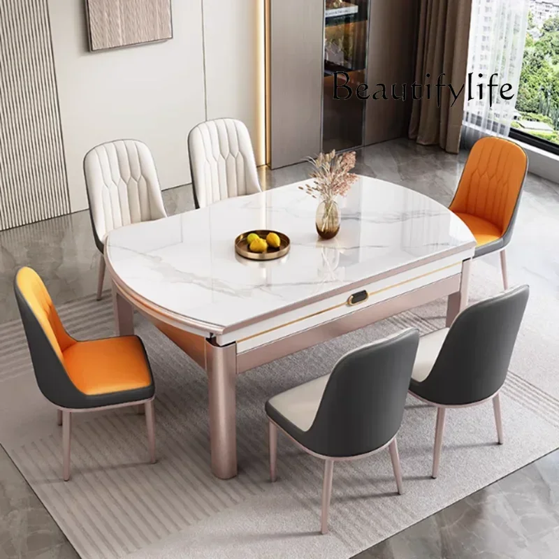 Mesa de Jantar Retangular Dobrável de Madeira SsL-J, Design Italiano Exclusivo, Mesa de Centro Branca para Cozinha, Mobiliário Doméstico