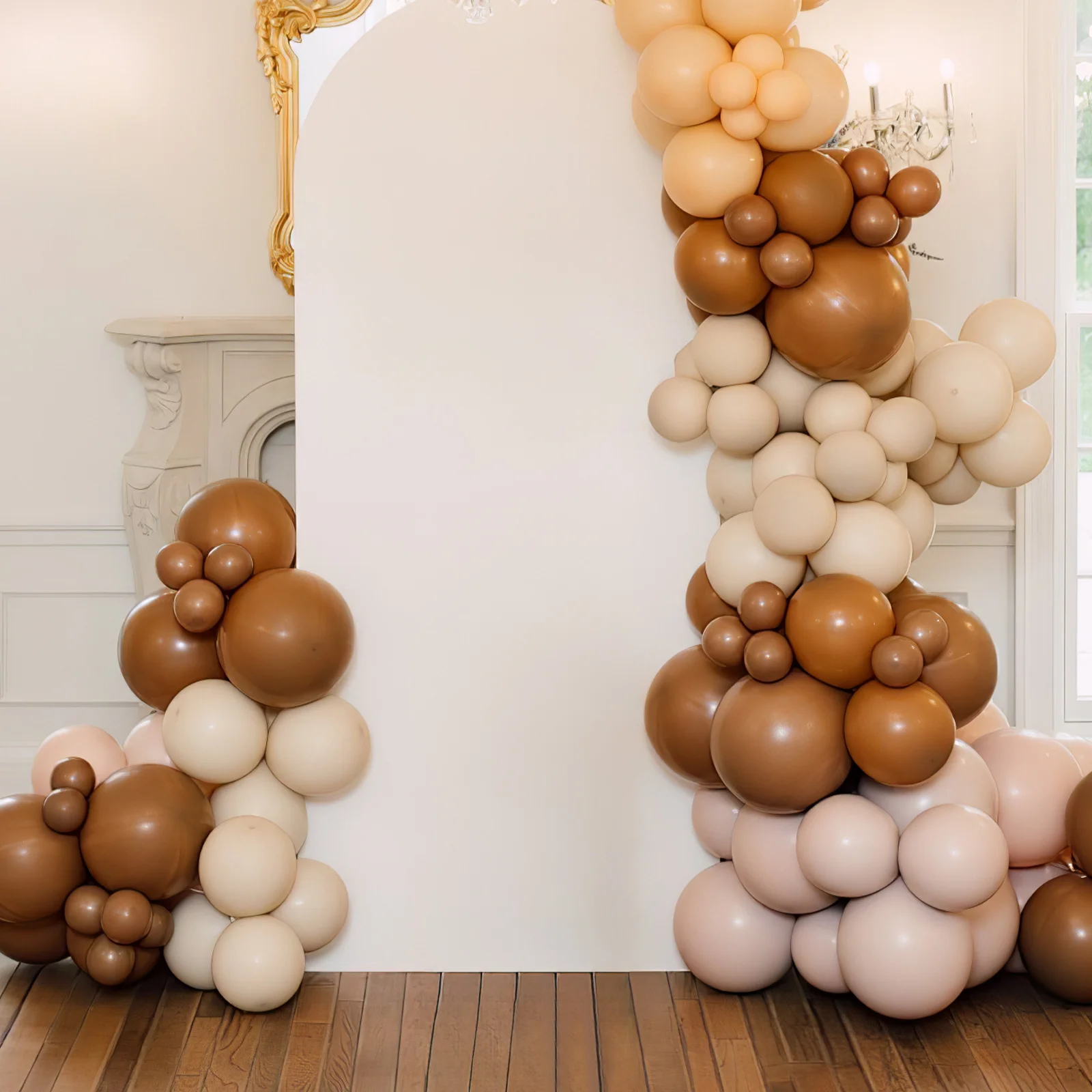 

1Set Balloon Chain Kit Large Neutral Colors Latex Balloons Party Background Photo Props Decoration Garland Large Balloons