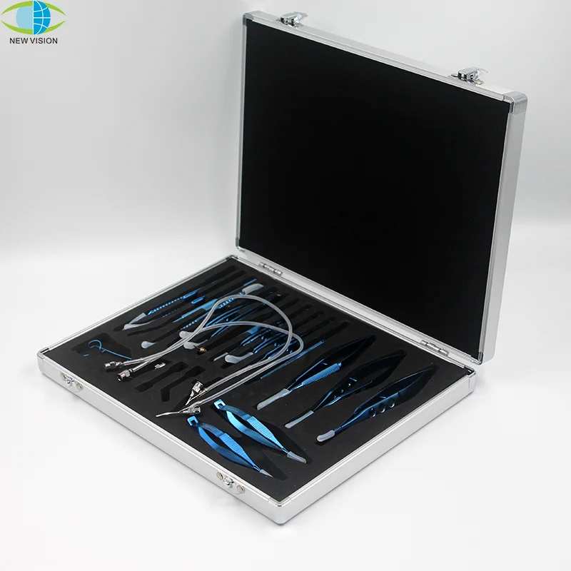 

21pcs Ophthalmic Cataract & Intraocular Set Surgical Instrument Eye Micro Surgery Tools titanium alloy Eyelid
