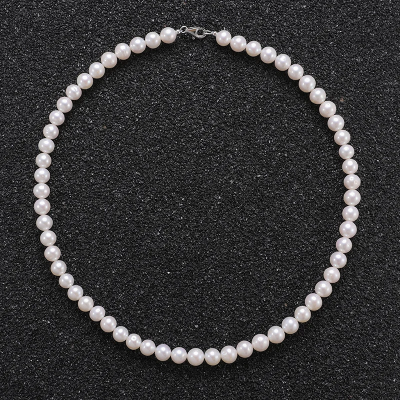 4/6/8/10mm Beads Trendy Imitation Pearls Necklace for Men Handmade Classic Pearls Necklace Choker for Men Women Jewelry Gift