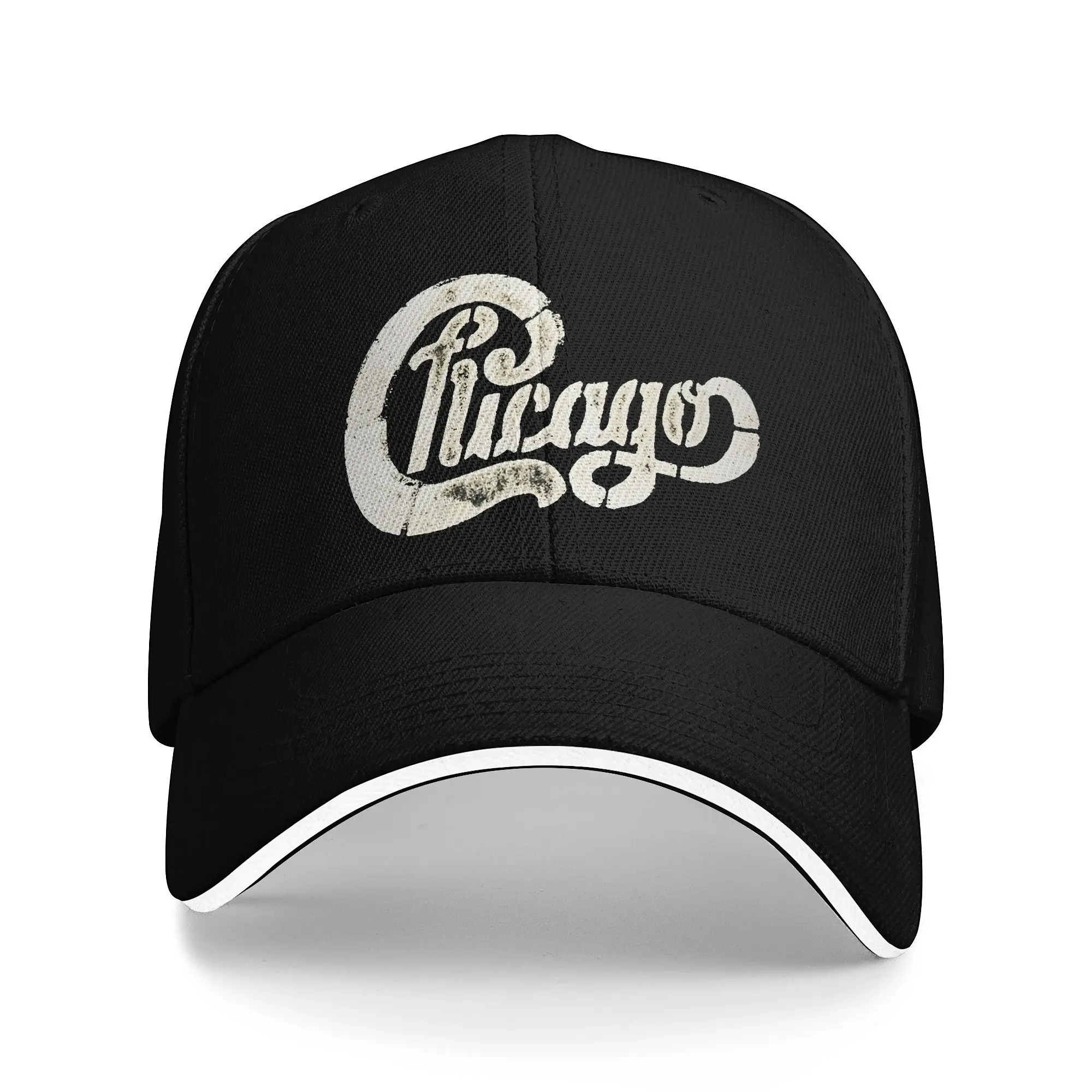 Unisex Chicago band rock band music  Hats Trendy Baseball Cap  Sun Hat Golf Headewear Adjustable Fit