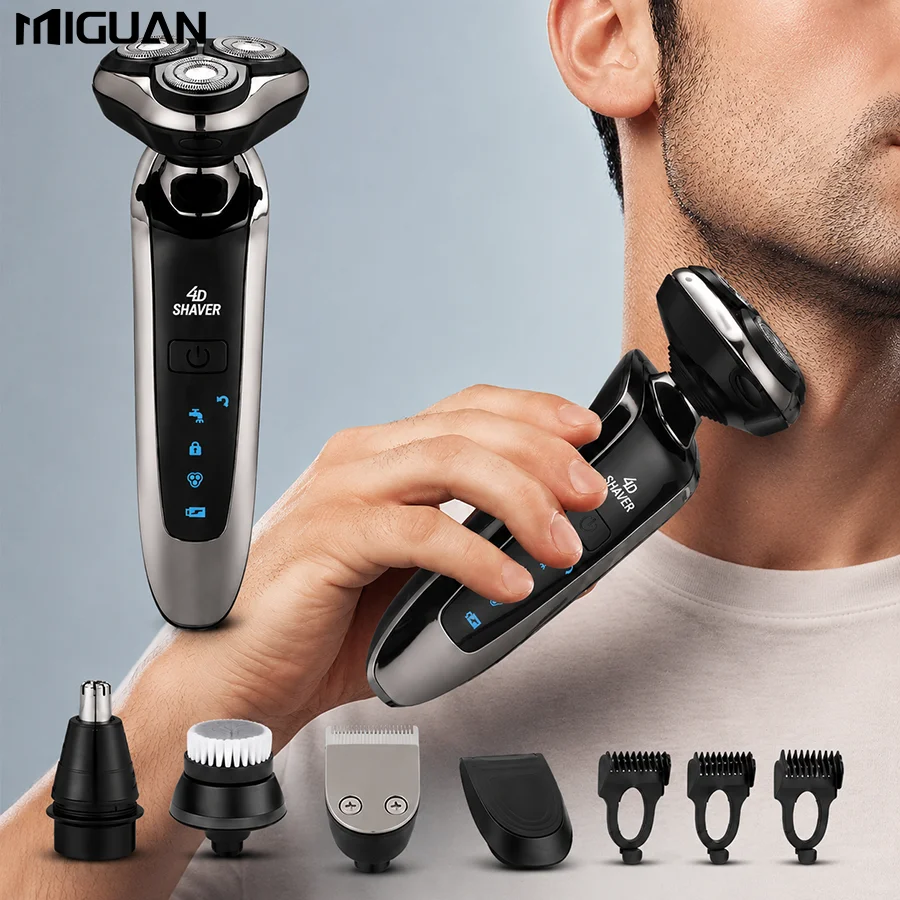 

Electric Men's Shaver, compatible with accessories such as sideburn trimmers, nose hair trimmers, and hair clippers,Face Shaver