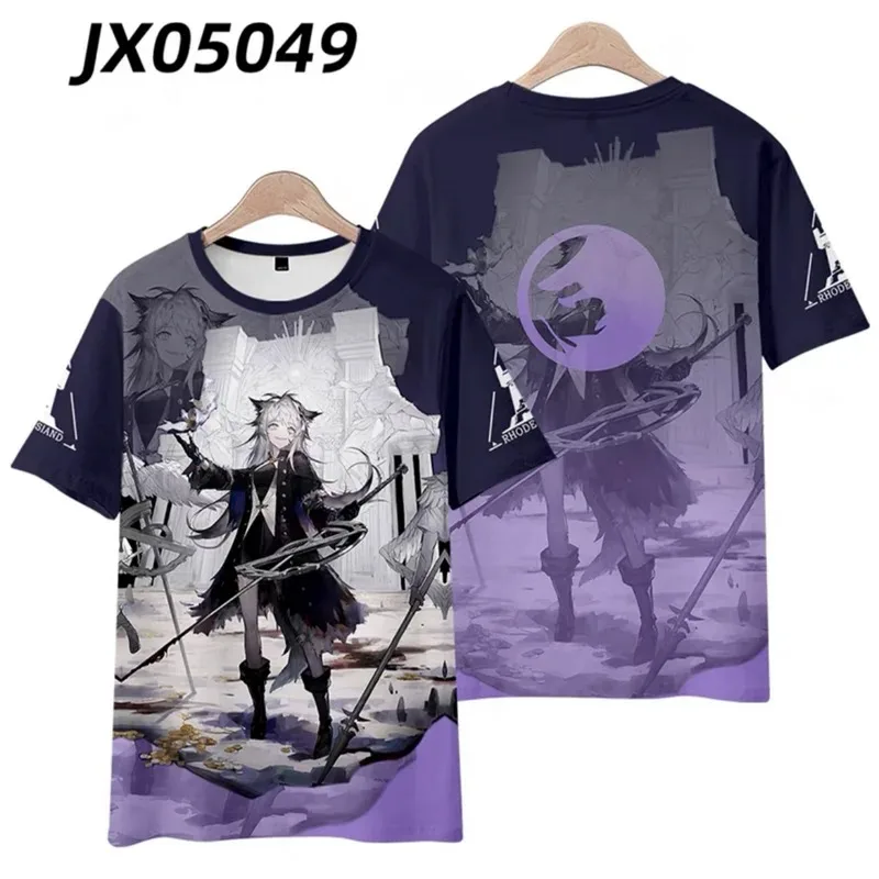 Arknights lappland 3d printing T-shirt summer fashion round neck short sleeve kimono popular game streetwear