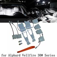 10pcs/set Car Accessories LED Bulb Interior Reading Door Light Kit For Toyota Alphard Vellfire 30 Series 2015- 2021