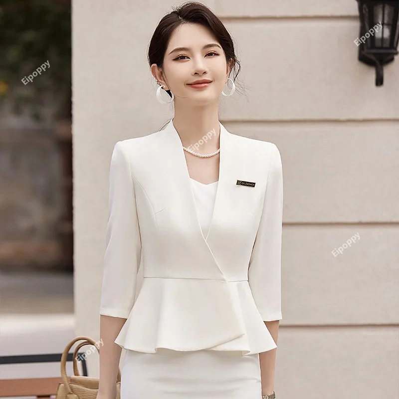 High-End Skirt Outfit Elegant Formal Clothes Office Wear Women Blzer Women