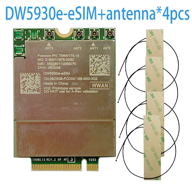 T99W175 DW5930e DW5930e-eSIM snapdragon X55 4G 5G bands Module Card DP/N for dell laptop Latitude 5430 7330