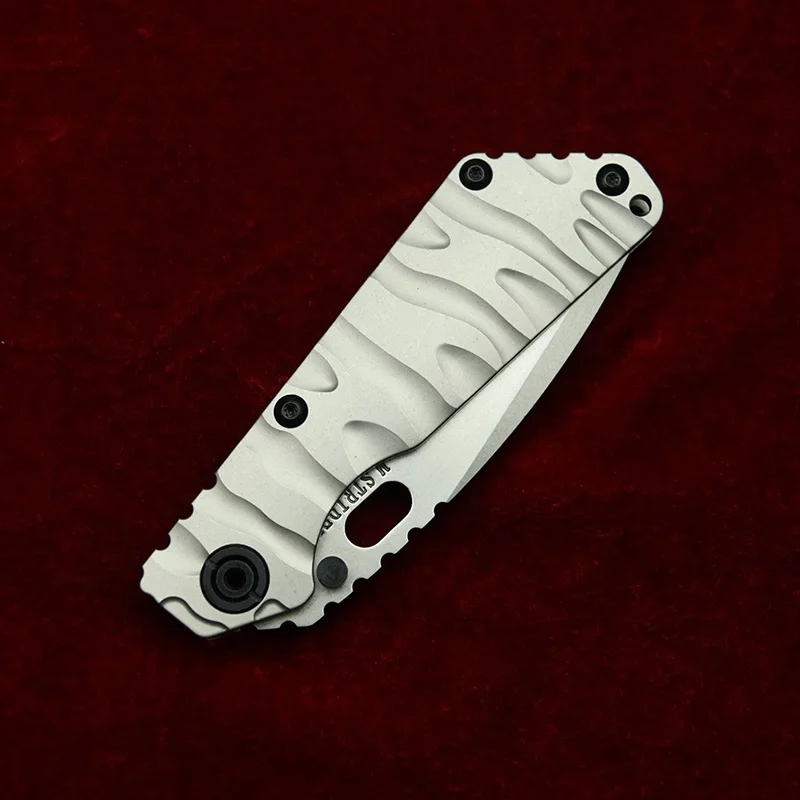 LEMIFSHE NEW titanium handle SNG carving D2 Tanto blade copper washer folding knife camping hunting outdoor EDC tool