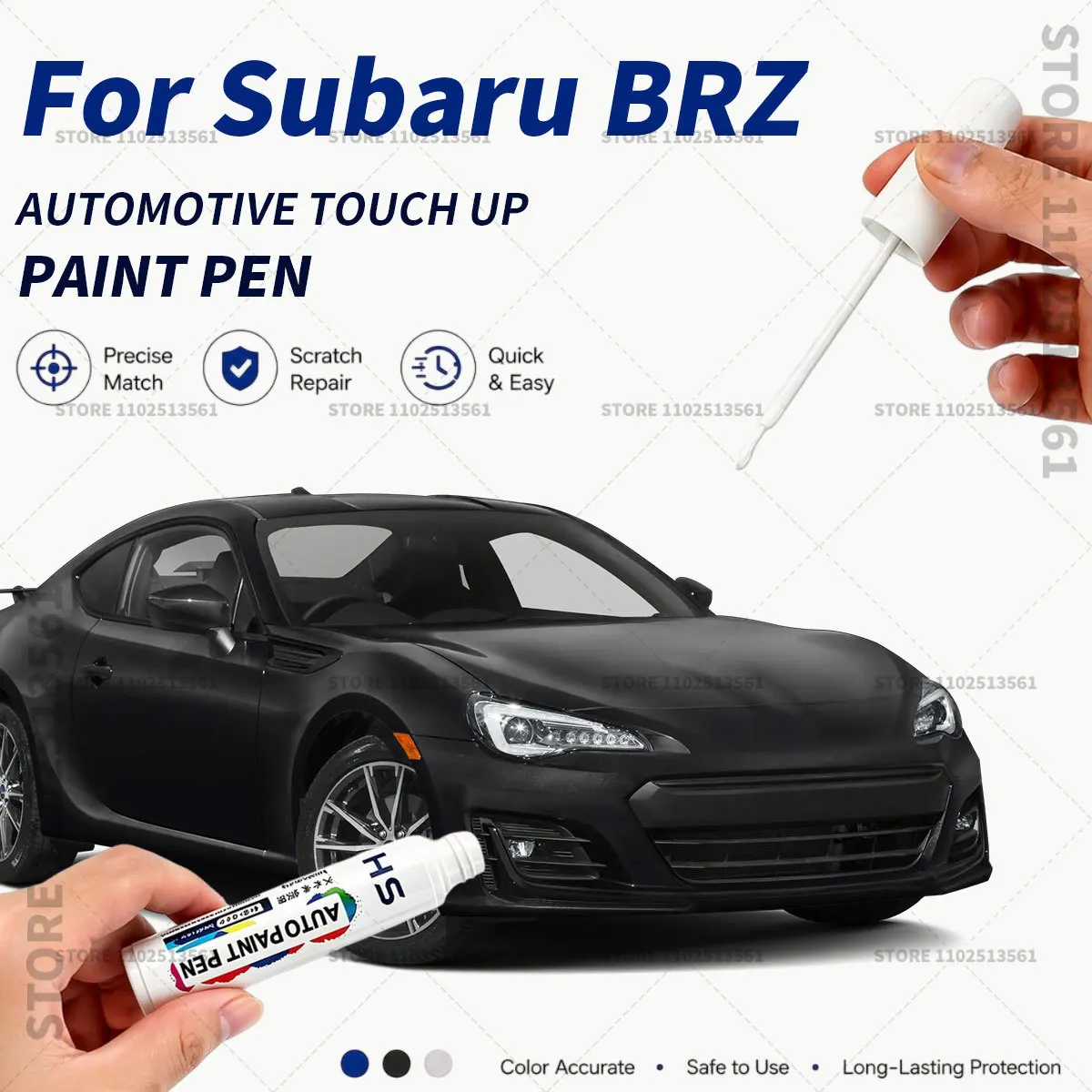 Professional Car Touch Up Paint Pen Scratch Repair Paint Brush for Automotive Paint Restoration For Subaru BRZ Black White Blue