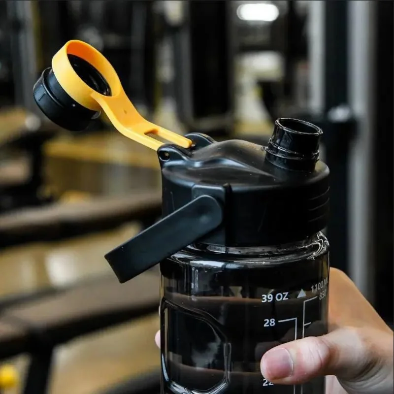 Sports Water Bottle Large Capacity Plastic Cup Leak-proof With Straw And Time Marker For Home Outdoor Sports image 5