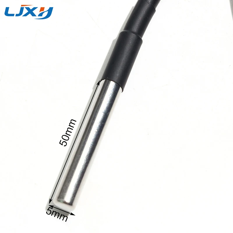 LJXH PT100 CU50 Type Temperature Sensor Probe 5*50mm 6*50mm PVC Temperature wire 1/2/3/5/10M -50~+150°C Temperature Monitoring