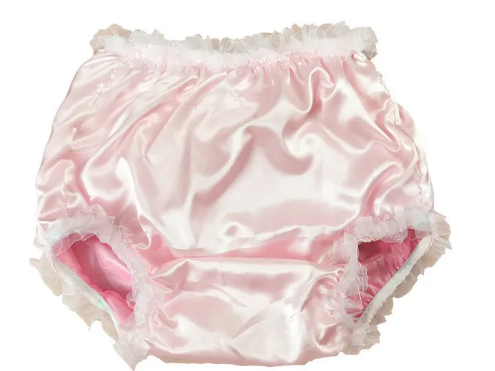 2 pcs* Haian  PVC & Satin Panties Frilly Rumba Pants Color Pink#FSP08A-5,size:M / L / XL / XXL