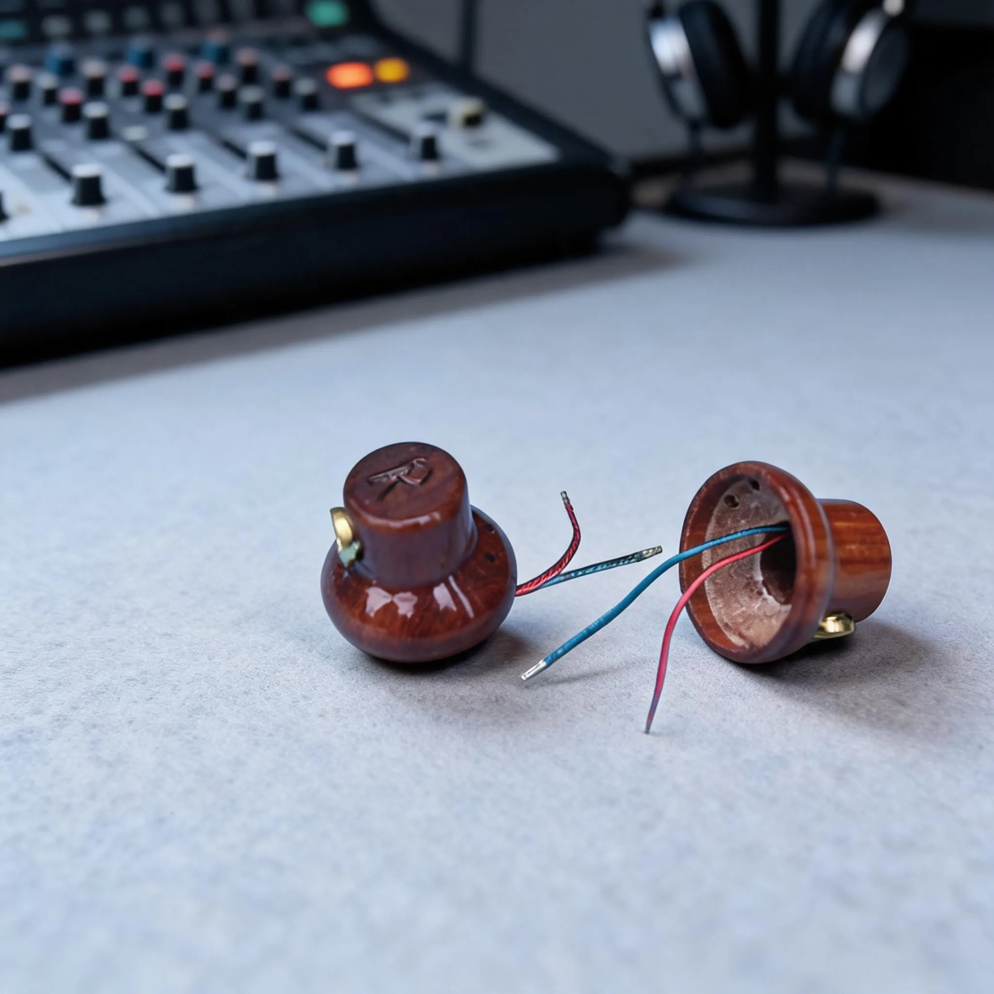 High-End For MMCX Earphone Head Flat Head Earbuds Shell Authentic Sound In Elegant Red Sandalwood Earphone Accessories