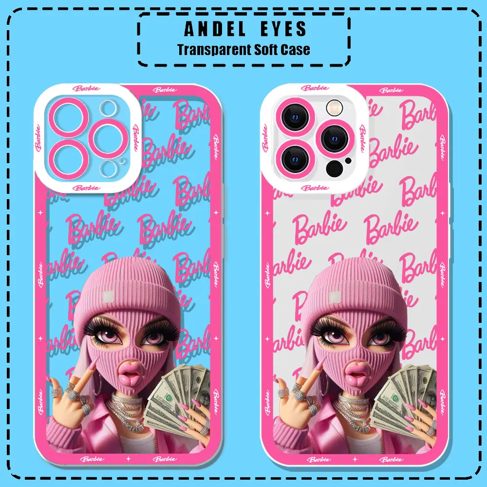 Cute Girl Barbie Princess Case For Samsung Galaxy S25Ultra S24 S23 S21 S20 Fe S10 Plus 5G S25 S24 Ultra Cqoues Transparent Cover