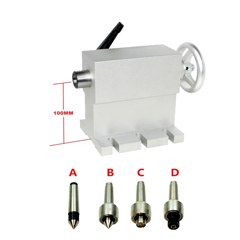

Numerical control Tailstock rotating axis movable Tailstock MT2 movable center height 100mm for 4-axis engraving and milling