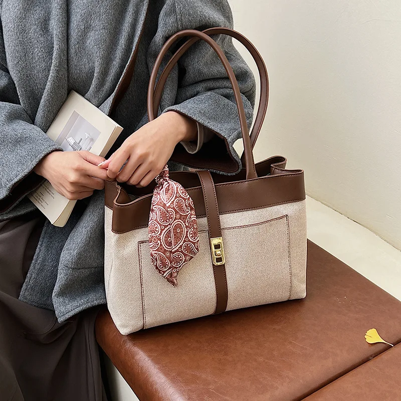 

2025 Spacious Tote Bag, Versatile Shoulder Purse for Women, Minimalist Square Crossbody, Niche Underarm Sling, Casual Day