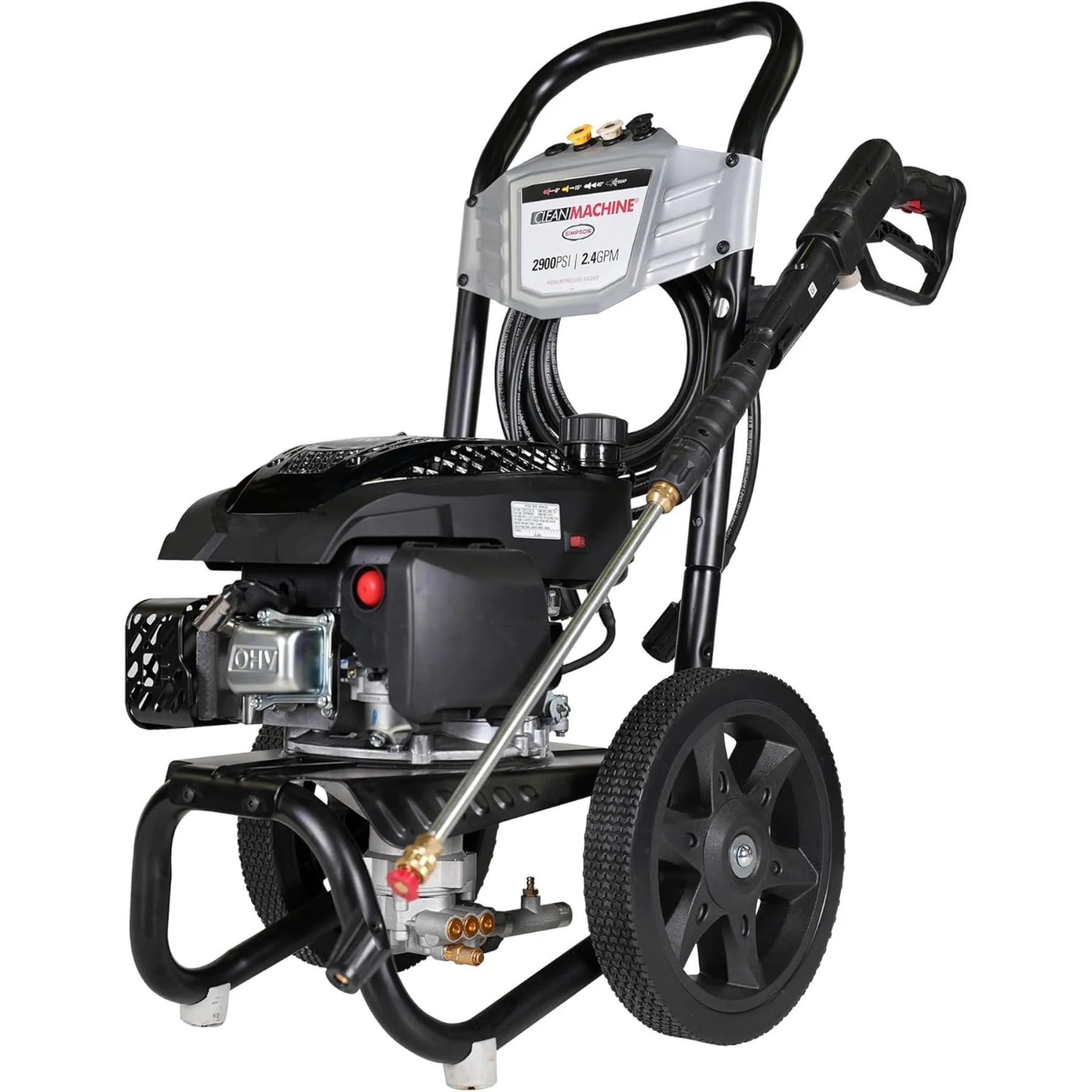 

Cleaning Clean Machine 2900 PSI Gas Pressure Washer, 2.4 GPM, 174cc Engine, Includes Siphon Hose, Spray Gun and Wand