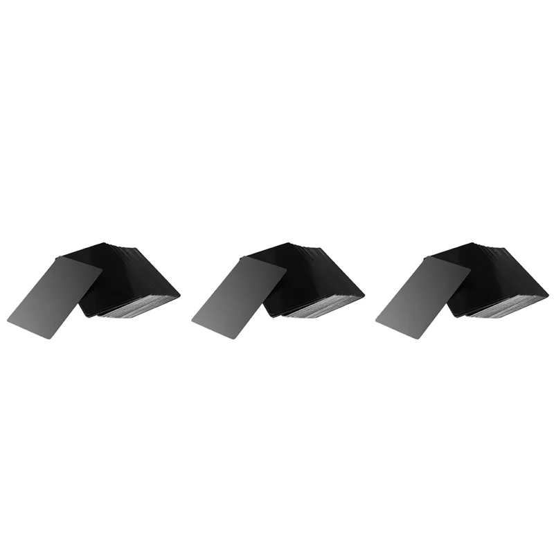 

A36T-300 PCS Black Aluminum Alloy Card Engraving Metal Business Visit Business Card Blank 0.2Mm Thickness