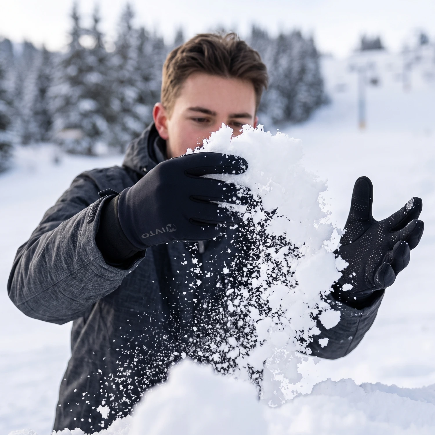 Unisex Winter Warme Winddichte Touchscreen-Handschuhe für Männer und Frauen Outdoor-Sport Wandern Laufen Radfahren Skifahren Handschuhe – Detail 2