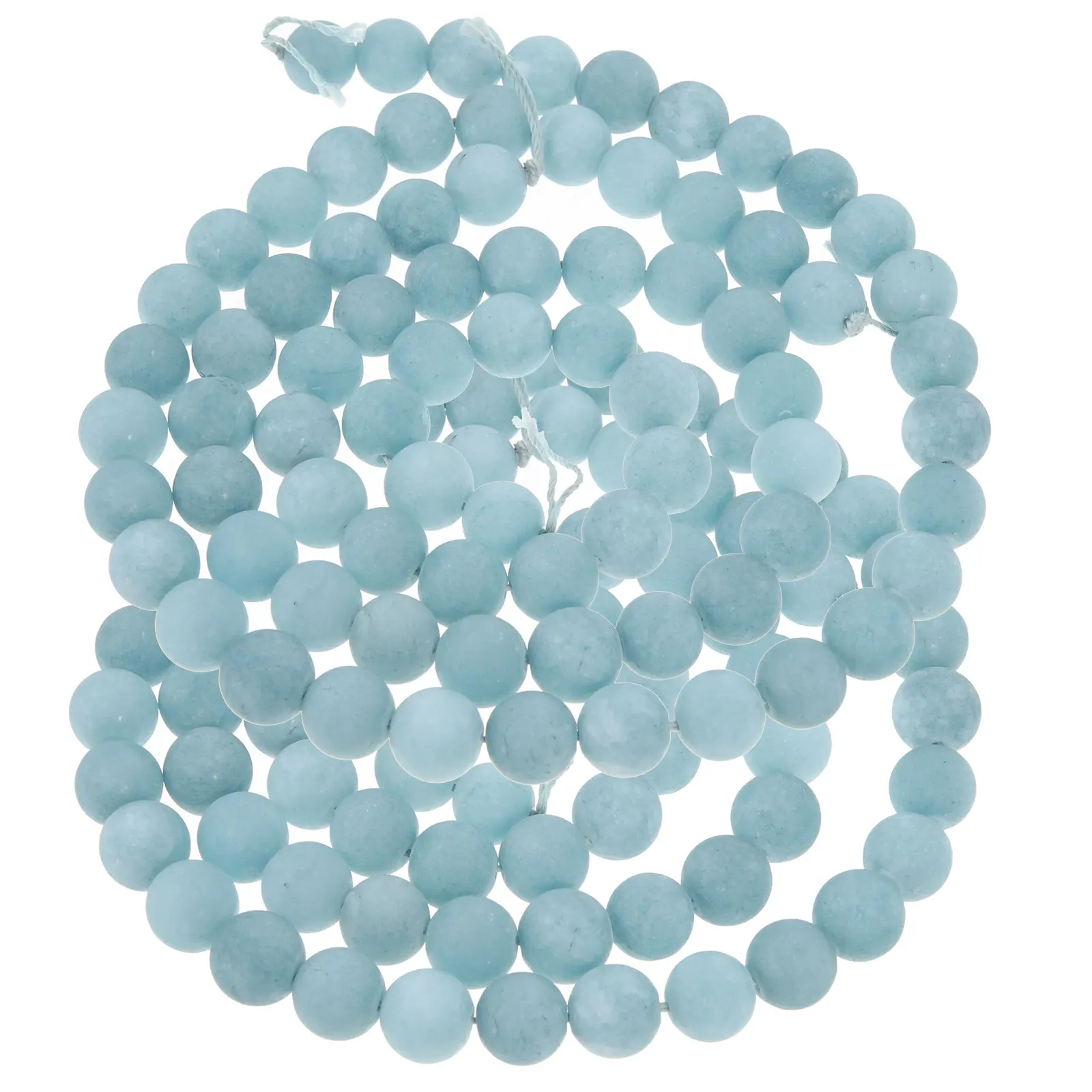 

2 Strips Frosted Aquamarine Stone Natural Round Bracelet Spacers Jewelry Craft Making Loose Stone Spacer Crafts Diy Beads
