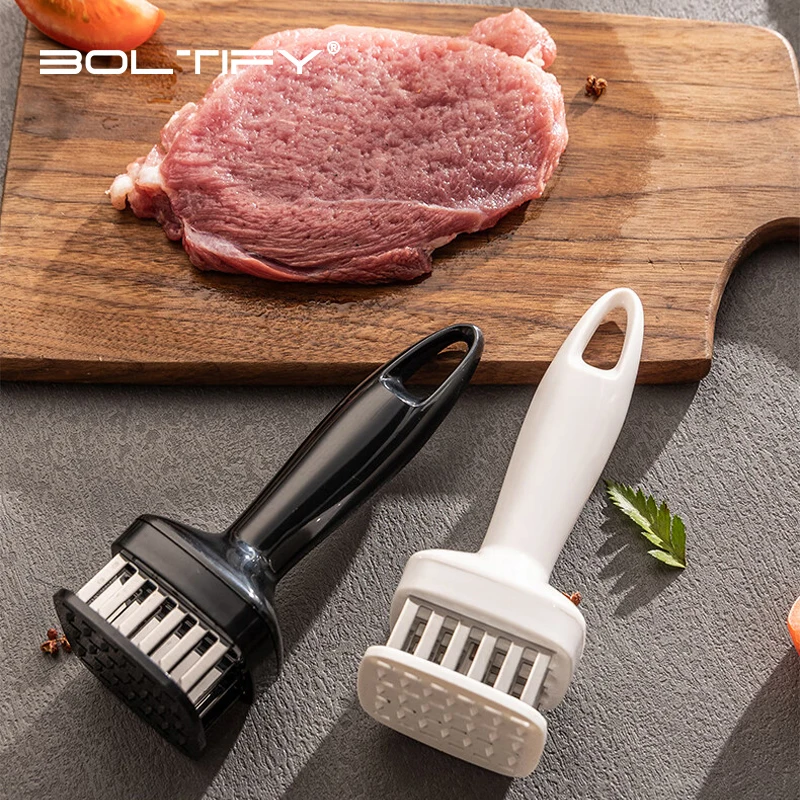 

Meat Tenderizer Stainless Steel Meat Looser 24 Needle Automatic Spring Meat Hammer Rib Breaking Perforator Kitchen Gadgets