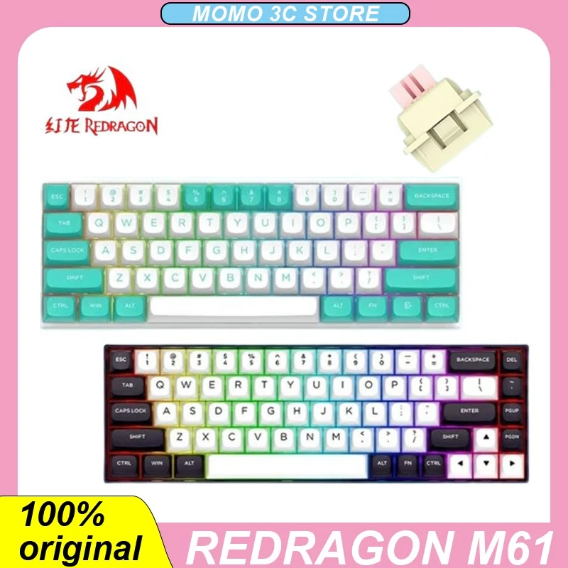 

Redragon M61 Mechanical Keyboard Wired Gaming Keyboards Magnetic Axis Adjustable Keystroke 8K Return Rate RGB PC Gamer Accessory