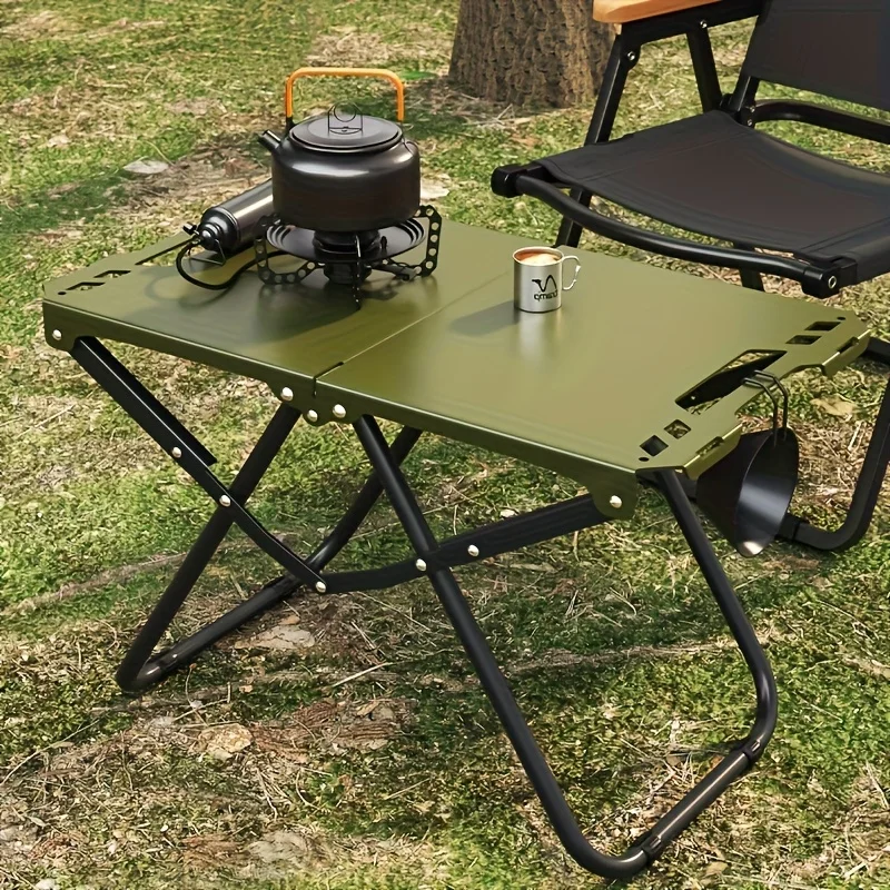 Lightweight Folding Camping Table, Picnic Desk with Carry Handle, Tripod Base, Ideal for Outdoor Activities, Camping Accessorie