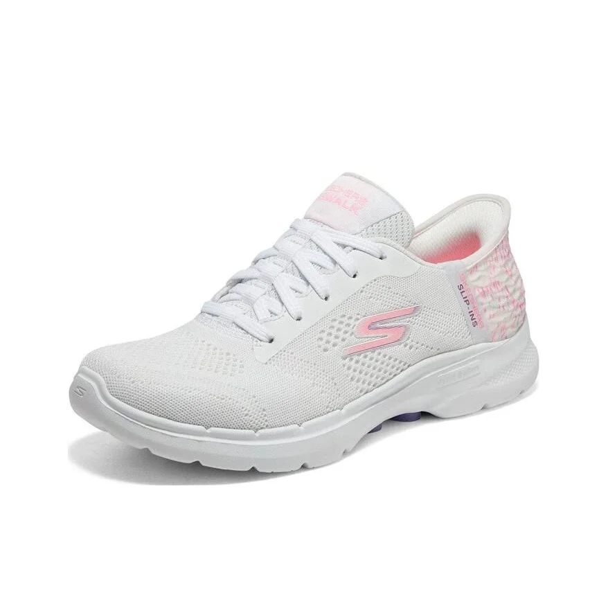 Skechers Go Walk Hands Free Slip Ins Low top Walking Shoes Women's White Pink 124627-WMLT view 4