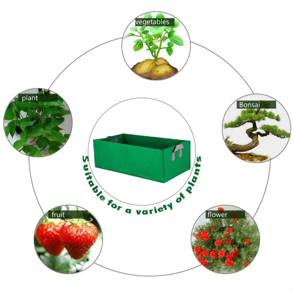 Rosną torby włóknina skrzynka do podwyższonych grządek prostokąt sadzenie pojemnik rosną tkanina na torby doniczka dla roślin doniczka do rozsad