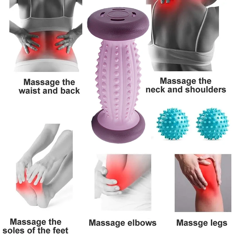 Foot Massage Roller Spiky Massage Balls For Plantar Fasciitis Relief Back Arm Neck Shoulder Leg Circulation Massage Tools