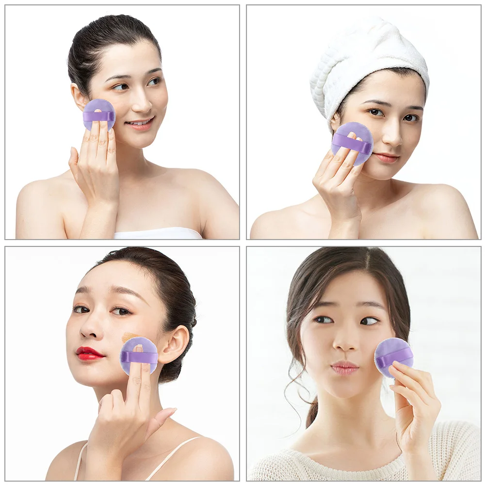 

4pcs Loose Powder Cotton Makeup For Foundation Concealer Soft Travel Size Face Powder Pads All Skin Types