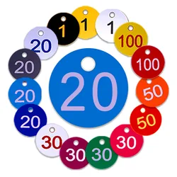 Double-sided Plastic Number Tags with Hole Professional Round Marker for Home Plants Farm Beekeeping Box Labels Multi-function