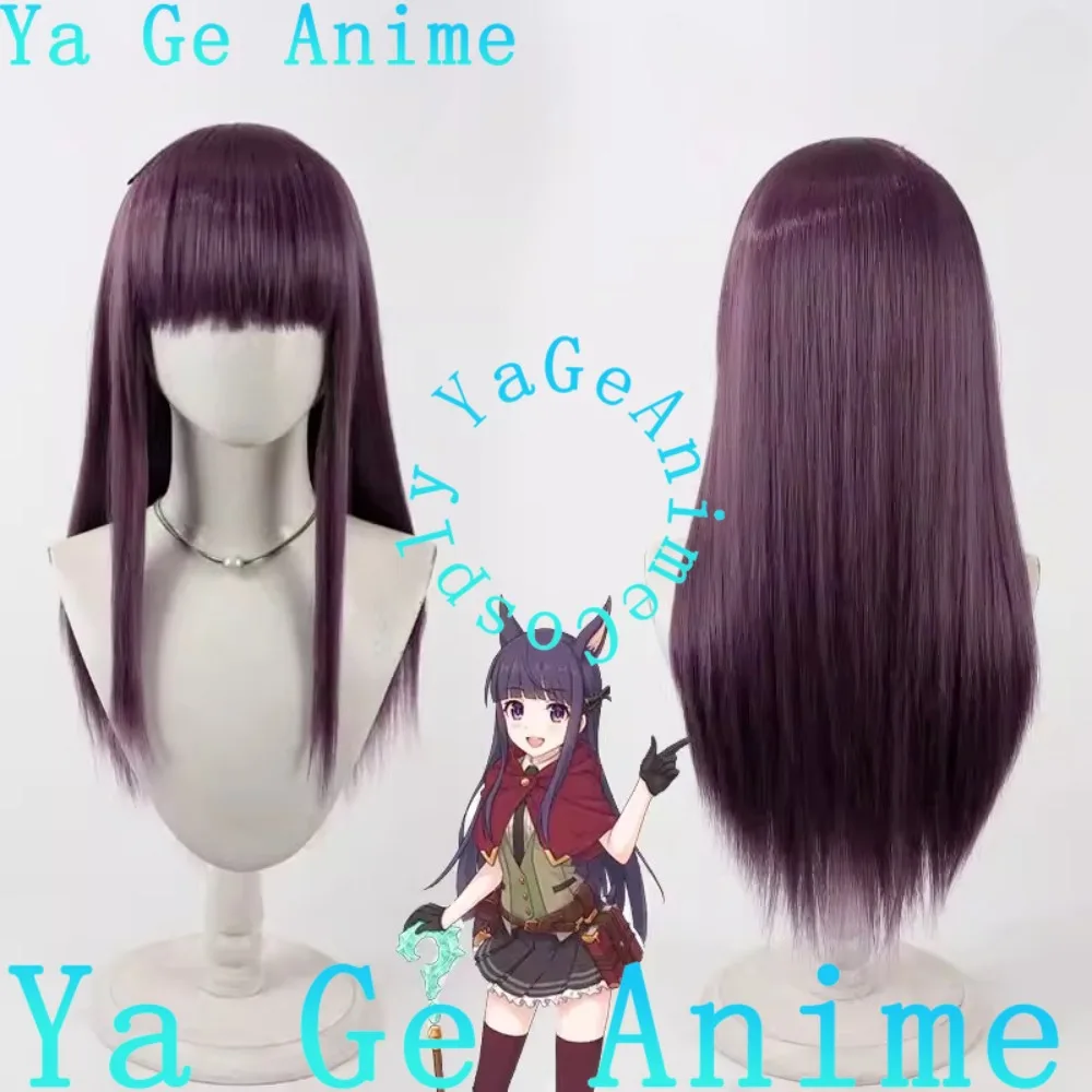 

Парик для косплея Re:Dive Касуми с ушками, двухцветный фиолетовый, для Хэллоуина, сценических выступлений и костюмированных вечеринок