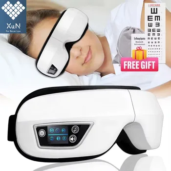 Heat smart airbag eye massager with vibration eye care compress Bluetooth eye massager migraine relief improve sleep