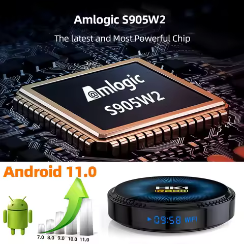 HK1 RBOX W2 Smart TV Box Android 11 Amlogic S905W2 Support AV1 5G Wifi BT 4K Media Player TV BOX HK1 RBOX W2 Set top box