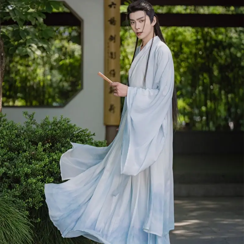 Hanfu Original para hombre, disfraz chino antiguo de Carnaval y Halloween, espadachín degradado, ropa de escenario