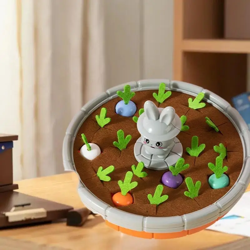 Jogo de mesa Montessori para crianças; Brinquedo divertido de colheita de cenoura para bebês, melhorando habilidades motoras finas e classificação de memória