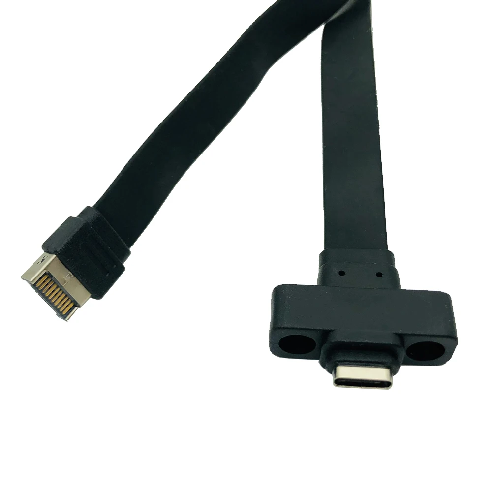 Connectors USB 3.1 Front Panel Type E to Type C Extension Cable Gen 2 10Gbps Internal Adapter Cable with 2 Screws 30cm/50cm/80cm