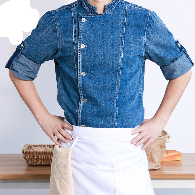 Durable Chef Jacket for Restaurant Hotel Kitchen Staff Short Sleeve Men's Design Long Sleeve Option for Baking and Catering