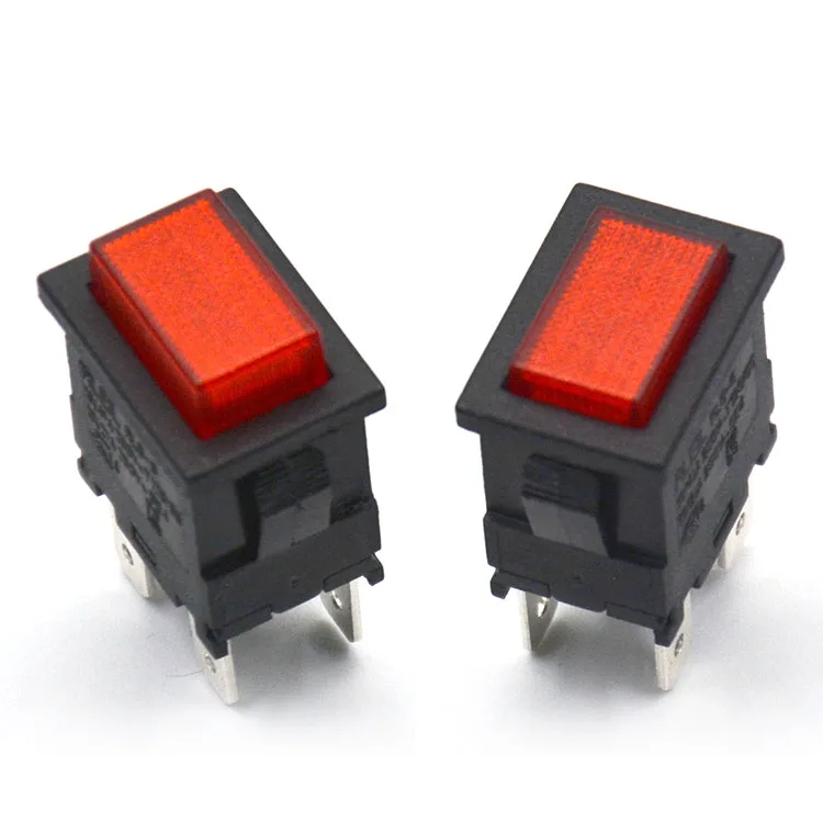 الأصلي RL5-621/N-0-RE/BK-P4 الضوء الأحمر أربعة دبوس زر القفل الذاتي 21*15 مللي متر 10/16A250V #3