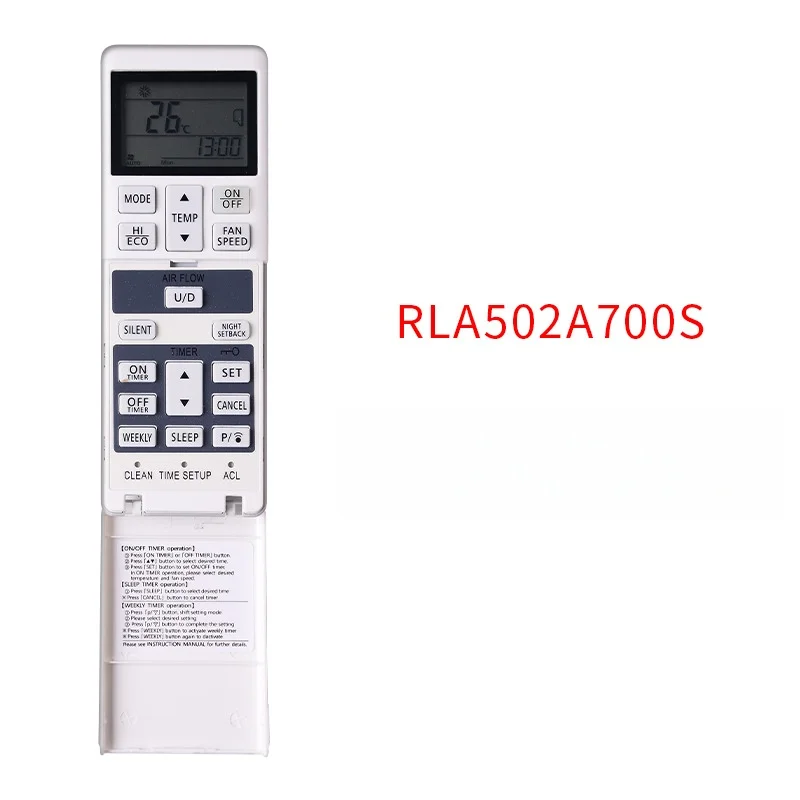 RLA502A700B is compatible with Mitsubishi air conditioner AC smart LCD remote controllers, universal for RLA502A700L and RLA502A