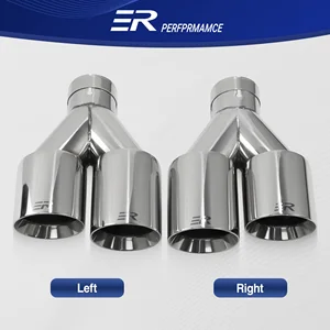 Car exhaust silent, modified double outlet, stainless tail tubes, nozzle decoration 6 Main Double Tip Sales - №6