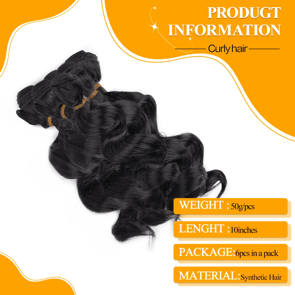 Loose Deep Wave Bundles Synthetic Hair Body Wave Bundles 10inch 6pcs/Pack High QualityBundles Hair Extensions For Women