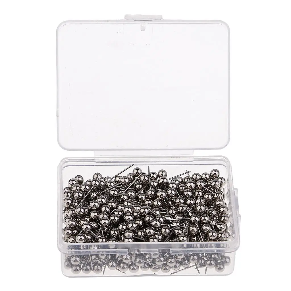 Box of 400 Metal Thumbtack Bead Head Office Push Pins Drawing Pins for Notice Board Documents and Pictures