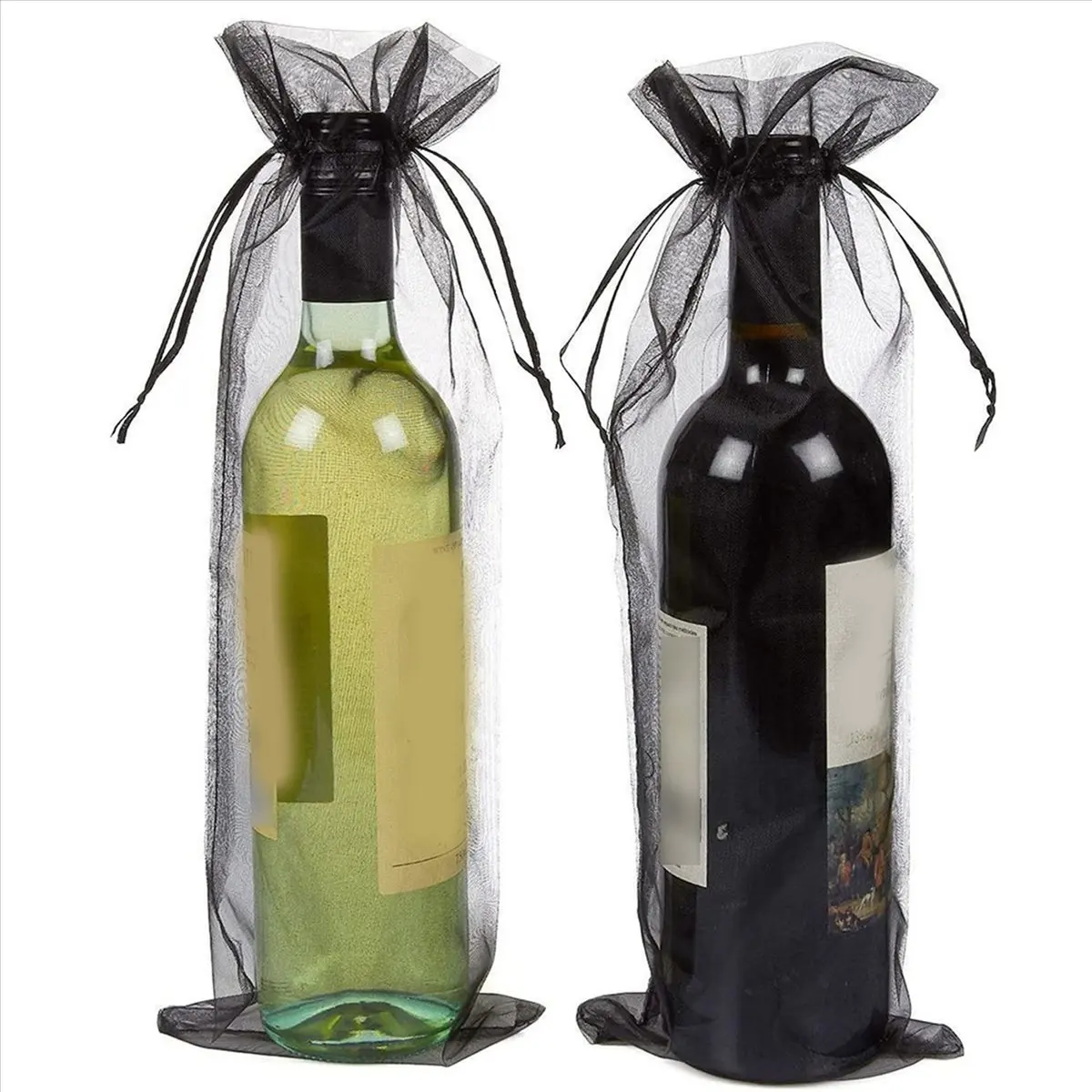 Рисунок 3 - черные сумки для бутылок вина из органзы