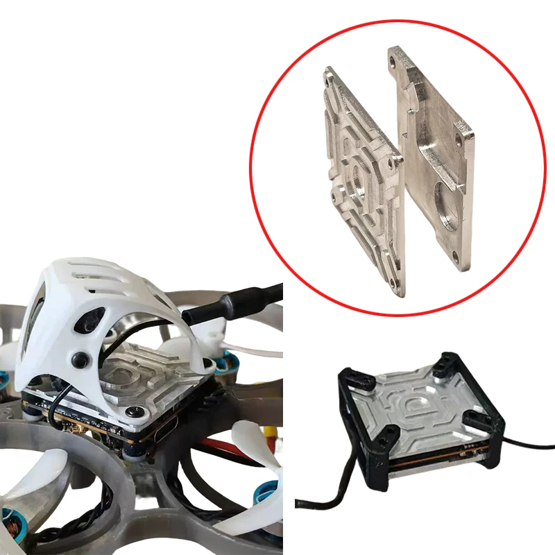 1Set FPV Drohnen VTX Modul Wärmeleitfähiger Kühlschild CNC-gefräster 1060 Aluminiumlegierung Kühlkörper für DJI O4 Air Unit Lite