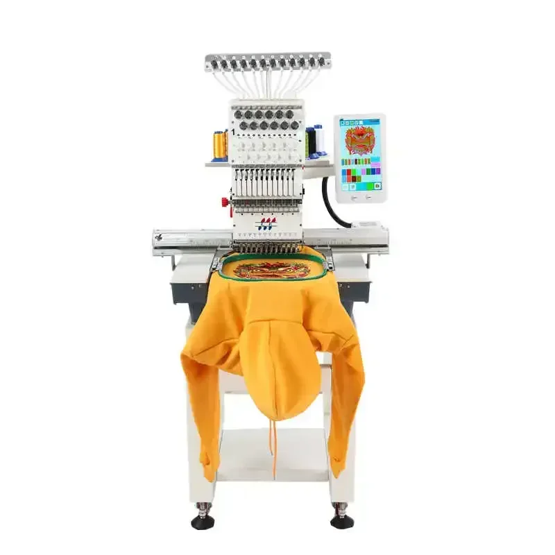 220V 9/12 needles Automatic Electric Embroidery Machine Tianci Embroidery Machine MultiFunctional Single Head Embroidery Machine
