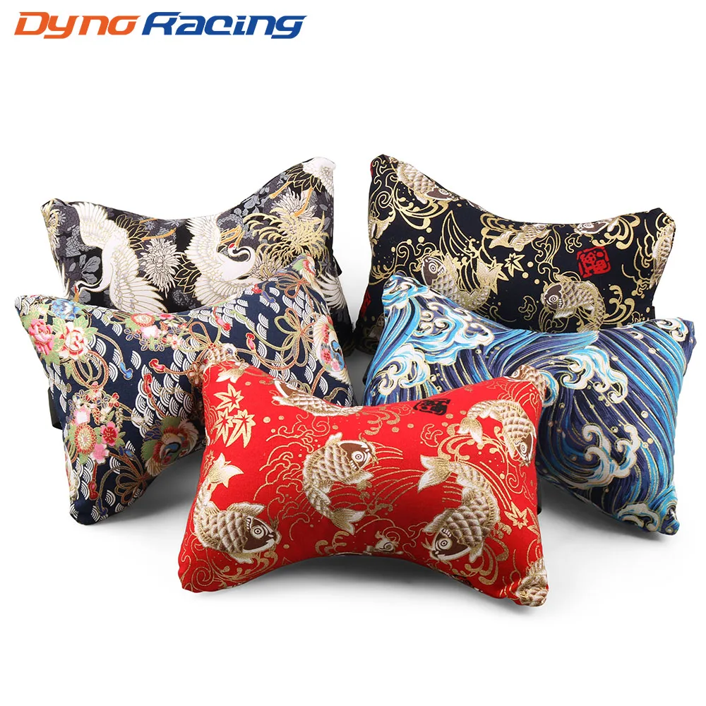 JDM-almohada de descanso para asiento de coche, accesorio japonés ukiyo-e para cabeza, cuello, Vehicular, reposacabezas, 1 unidad